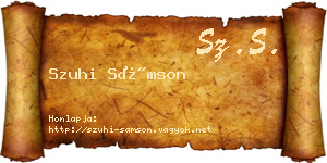 Szuhi Sámson névjegykártya